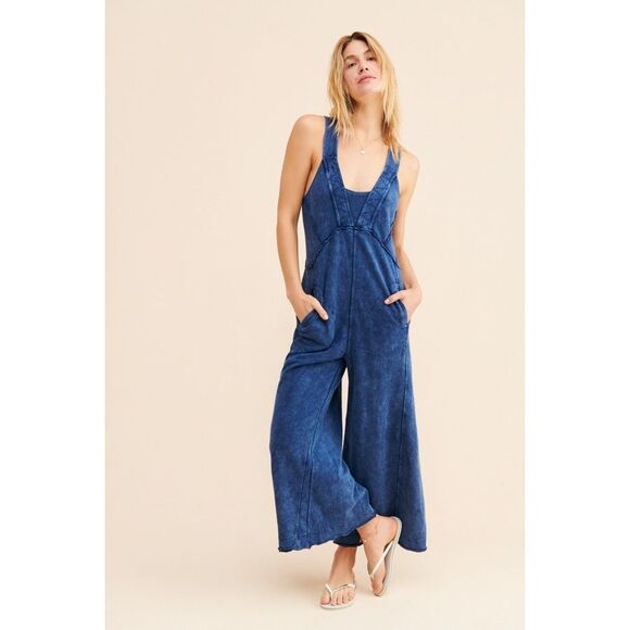 Daily Practice by Anthropologie The Palmra Sleeveless Jumpsuit Blue Size XL - Picture 5 of 16